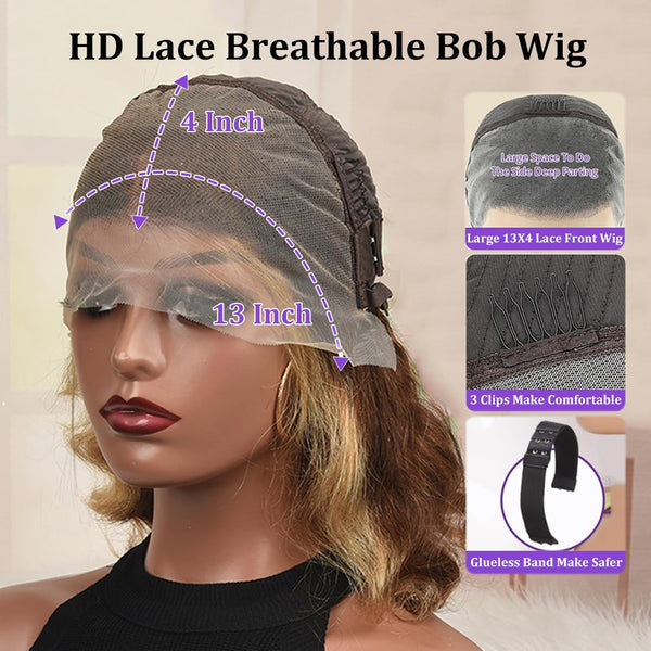 Chic Bob Blonde Highlights Wig