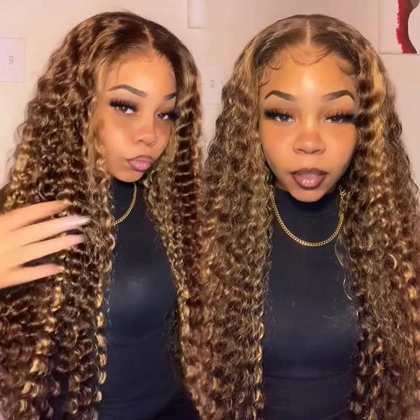 Honey Blonde Deep Wave Lace Wig
