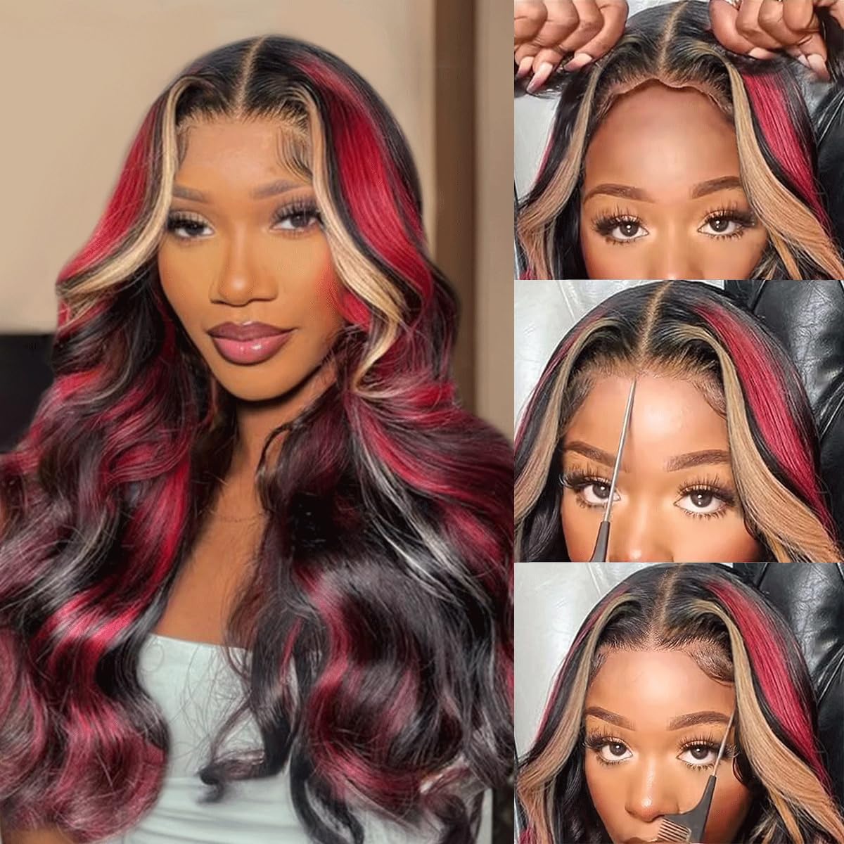 Glamorous Burgundy Wave Wig