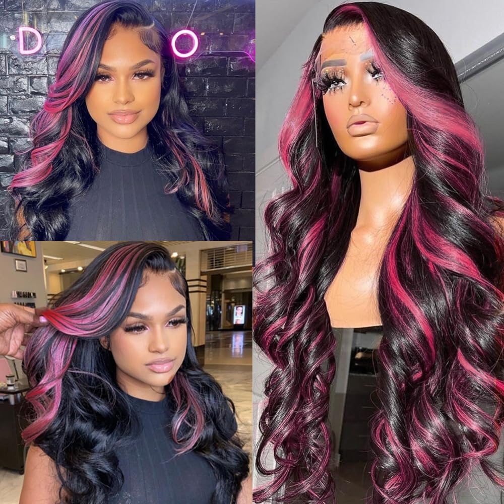 Glamour Wave Pink Ombre Wig