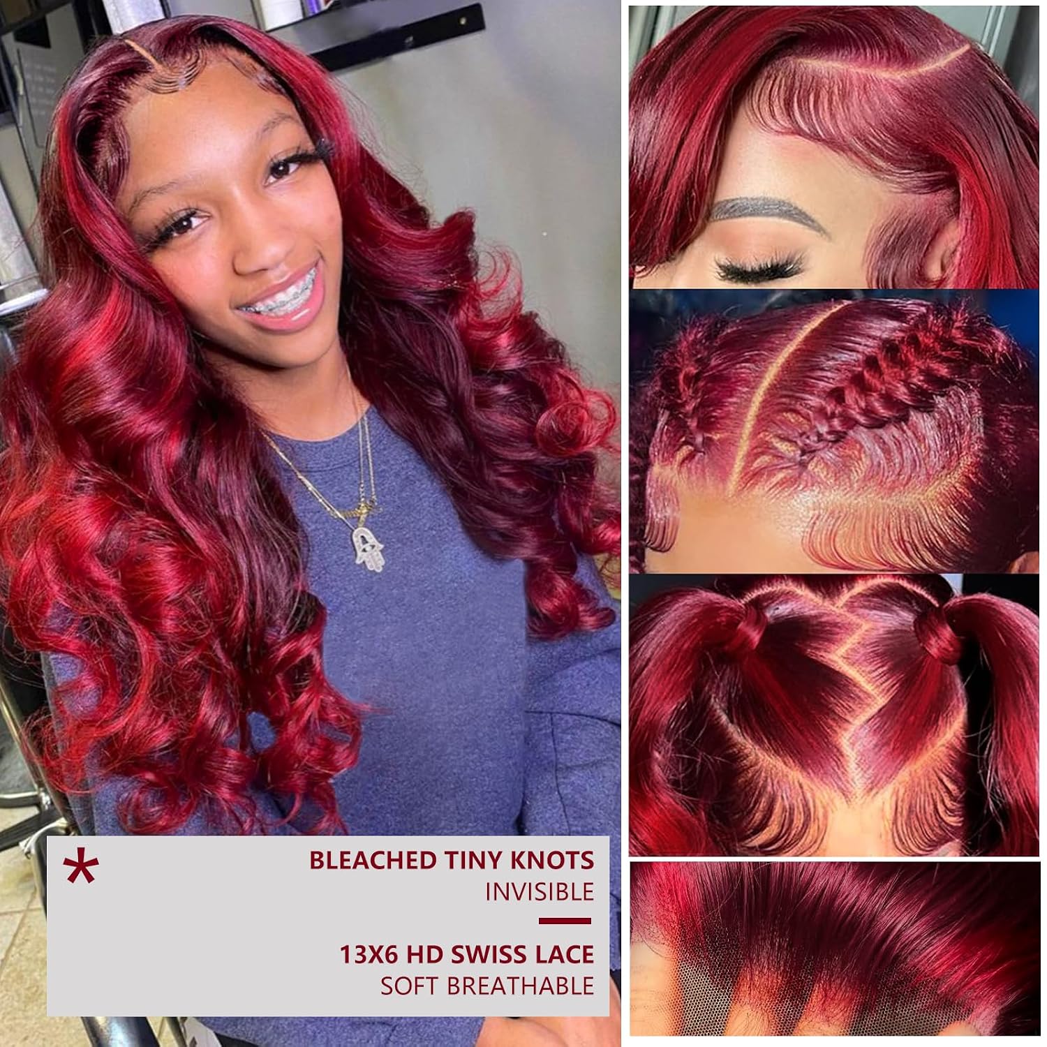 Glamorous Burgundy Lace Wig