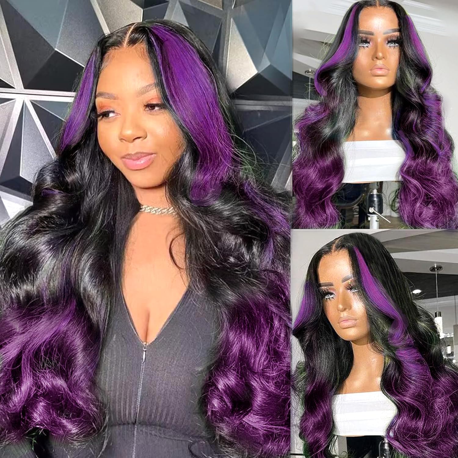 Glamorous Skunk Stripe Wig