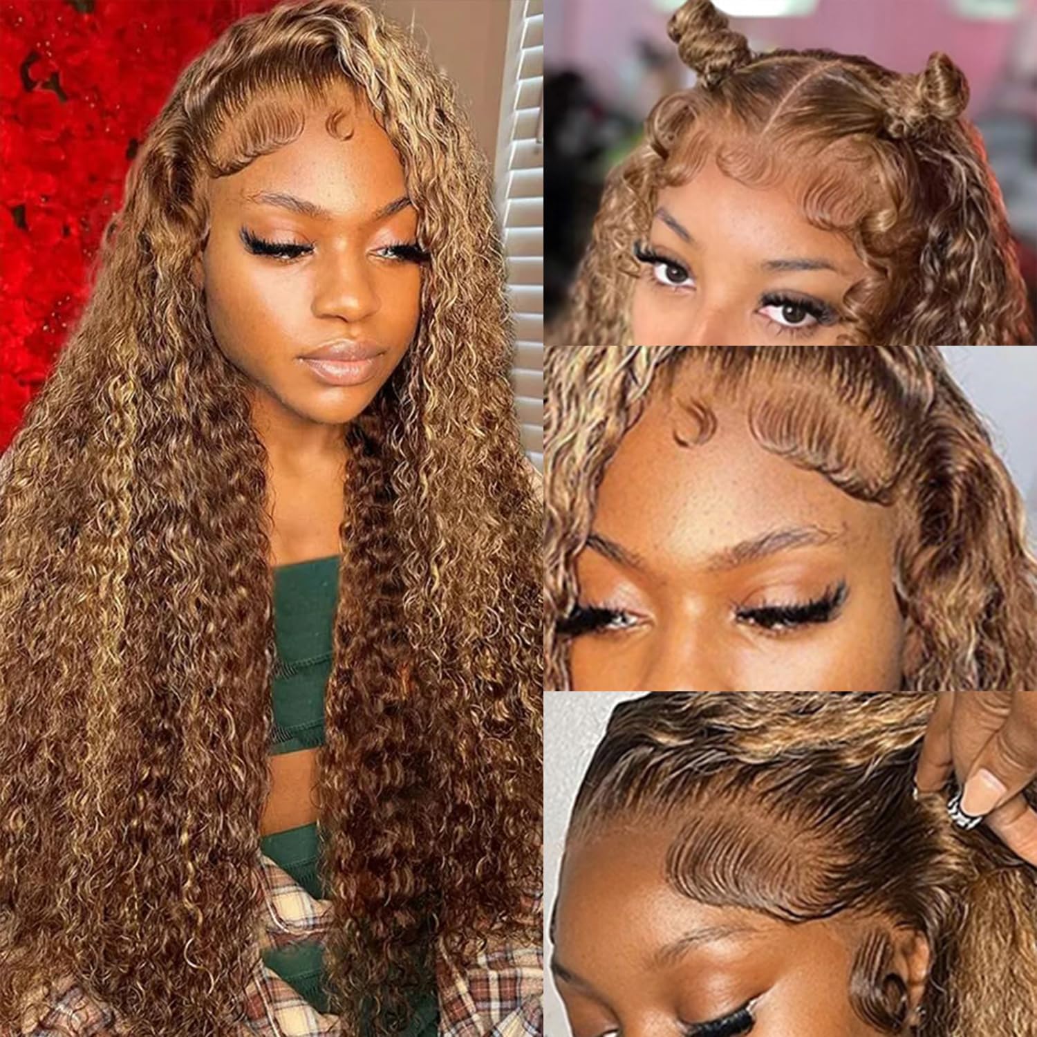 Honey Blonde Deep Wave Lace Wig