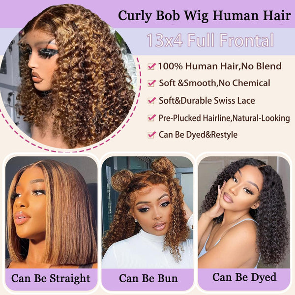 Glamorous Honey Blonde Bob Wig