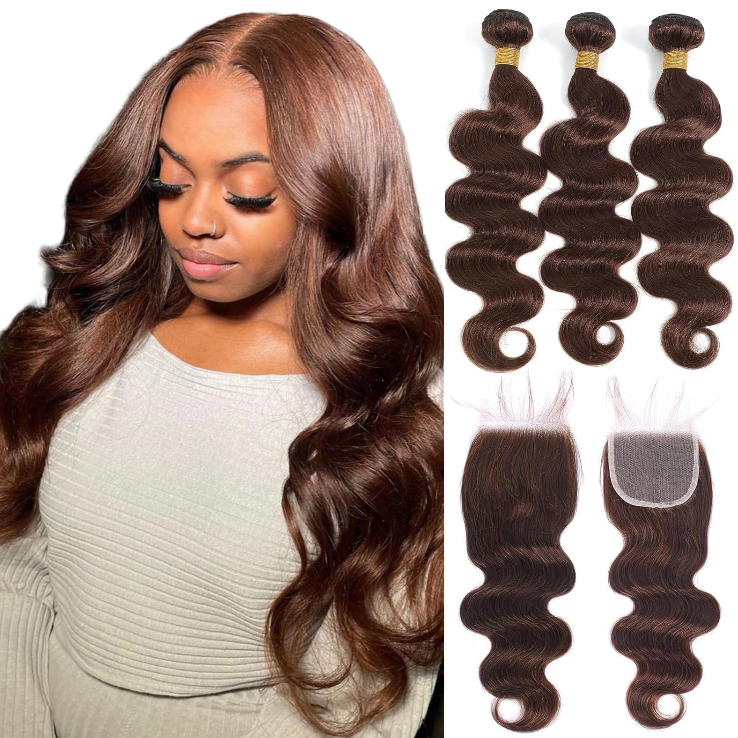 Chocolate Brown Hair Bundle Set