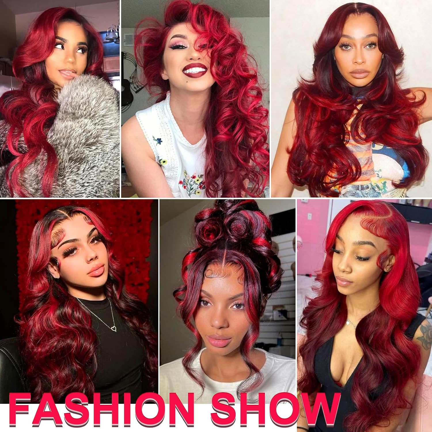 Glamorous Burgundy Lace Wig
