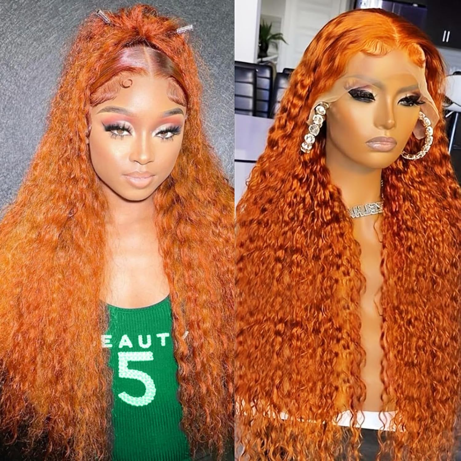 Glamorous Deep Wave Ginger Wig