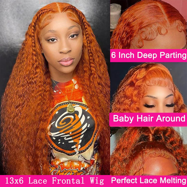 Glamorous Deep Wave Ginger Wig
