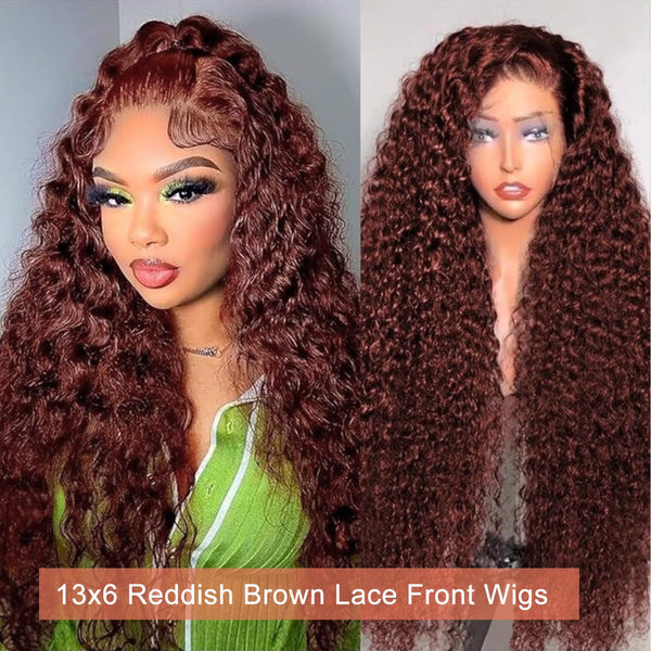 Luxurious Reddish Brown Wig