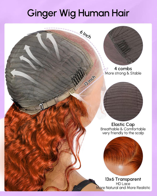 Gorgeous Ginger Glam Lace Wig