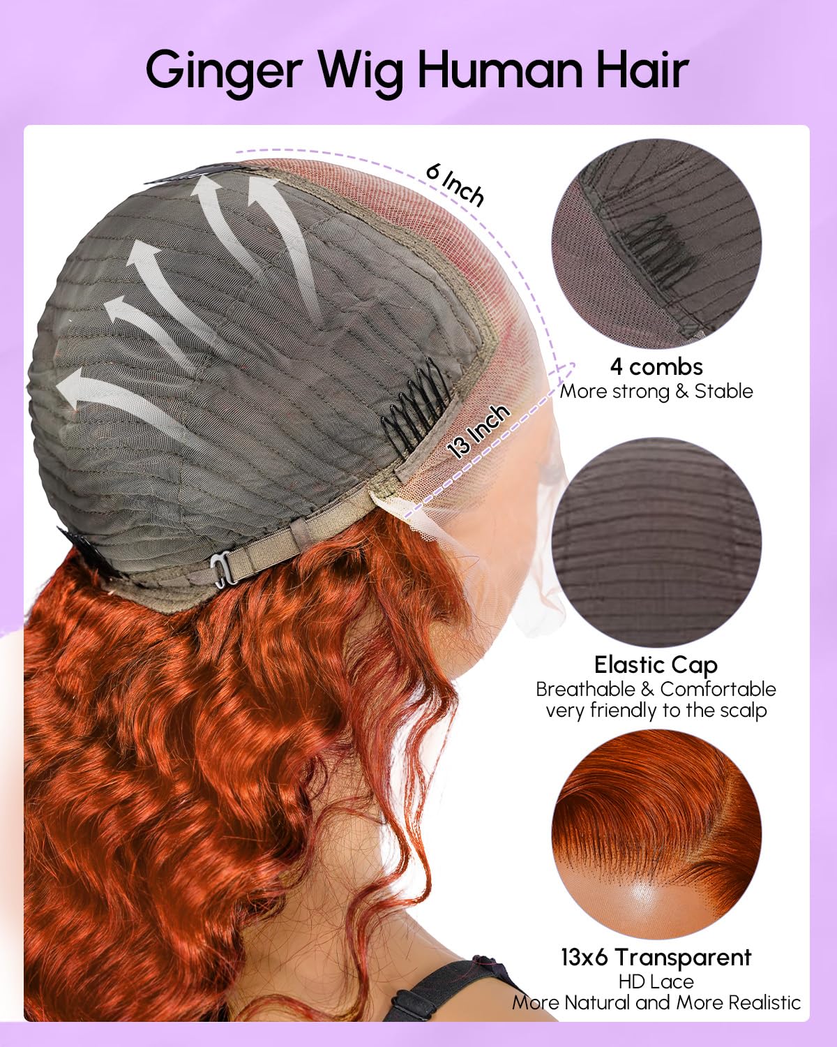 Gorgeous Ginger Glam Lace Wig