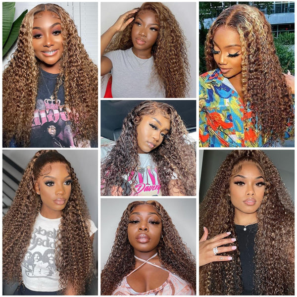 Honey Blonde Deep Wave Lace Wig